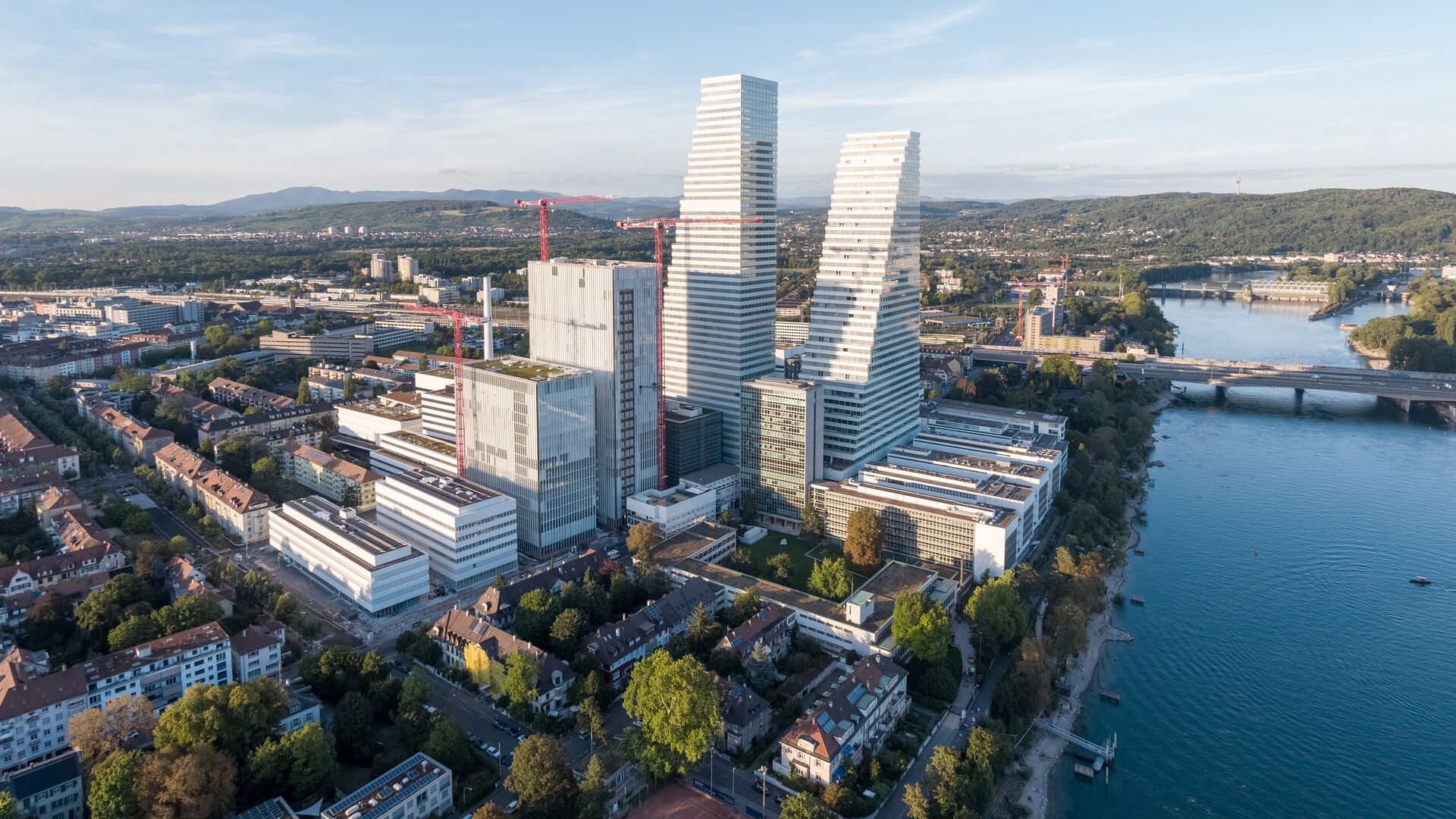 L'area del sito delle Torri 1 e 2 della multinazionale Roche a Basilea