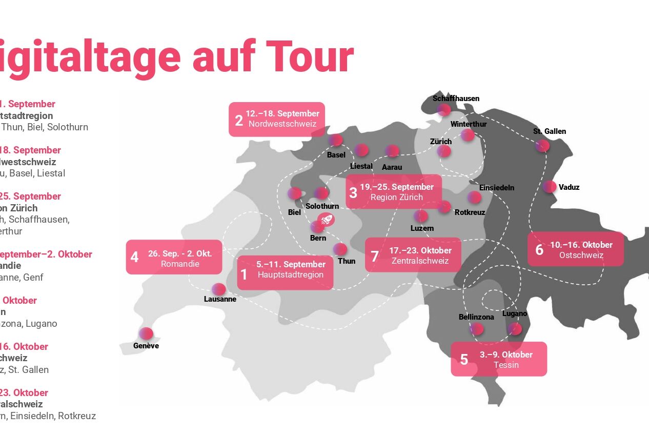 19 vendndodhjet e edicionit 2022 të 'Ditëve Dixhitale Zvicerane'