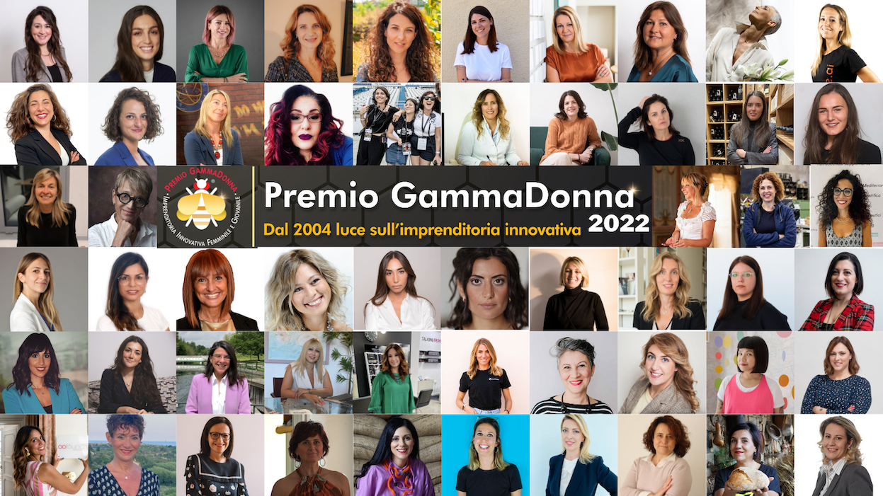 Le cinquanta imprenditrici femminili innovative inizialmente candidate all'edizione 2022 del "Premio GammaDonna"