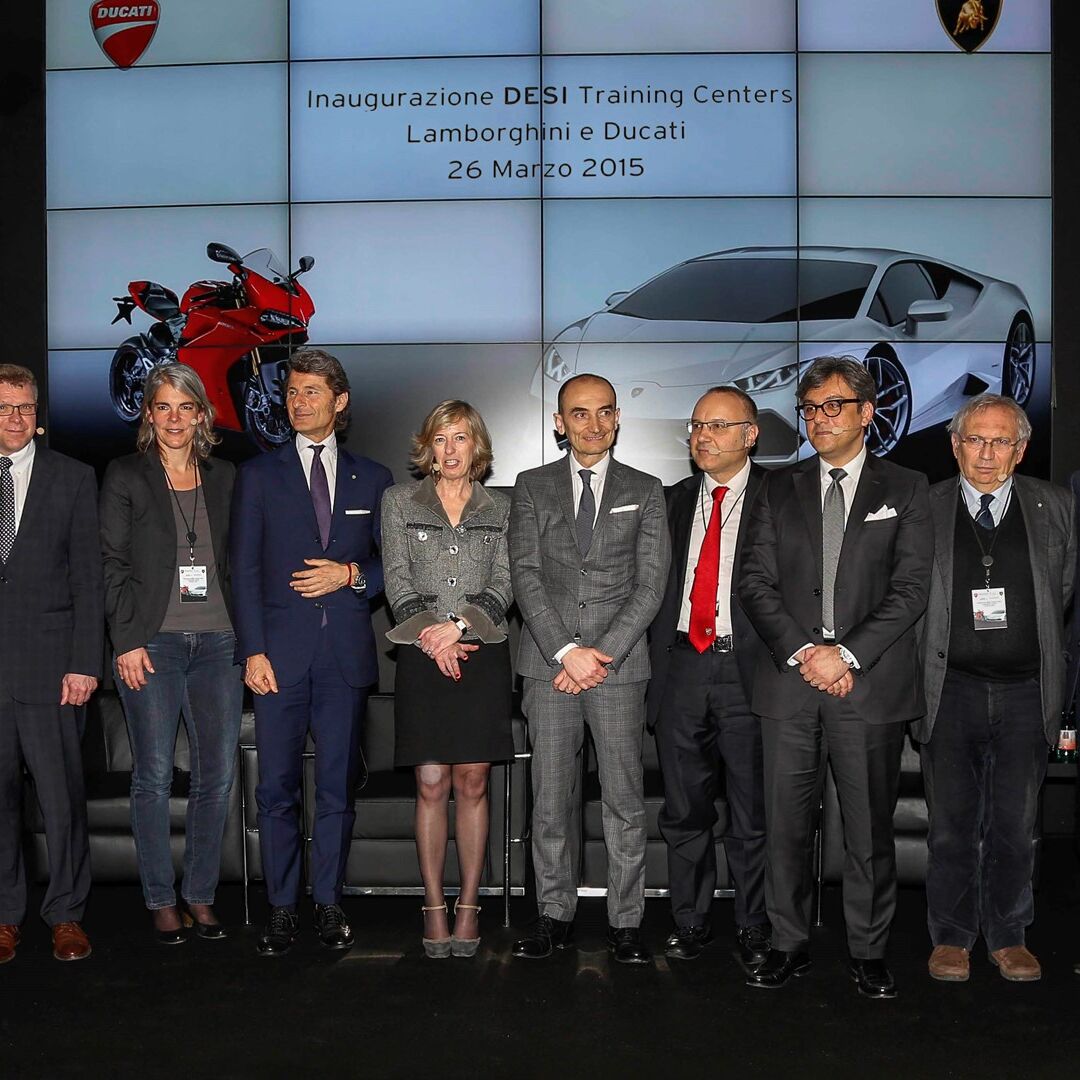 La inauguració dels Centres de Formació DESI de Ducati i Lamborghini el 26 de març de 2015