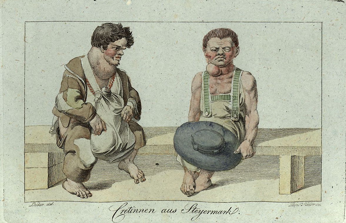 Persone affette da cretinismo in un'illustrazione del 1819 (Disegno: Leopold Müller