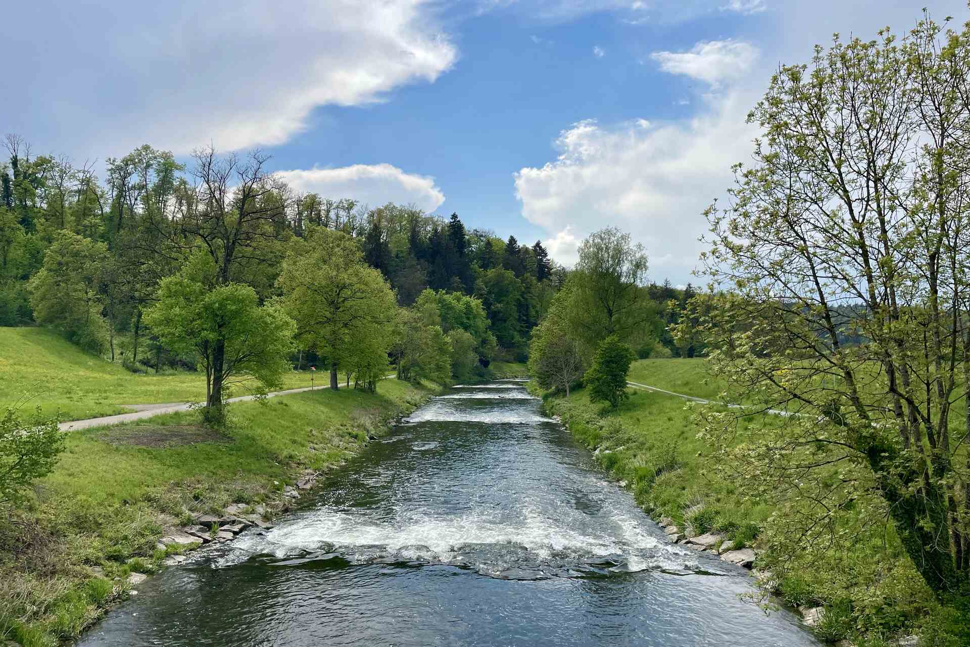 Il fiume Glatt a Glattfelden nel Canton Zurigo