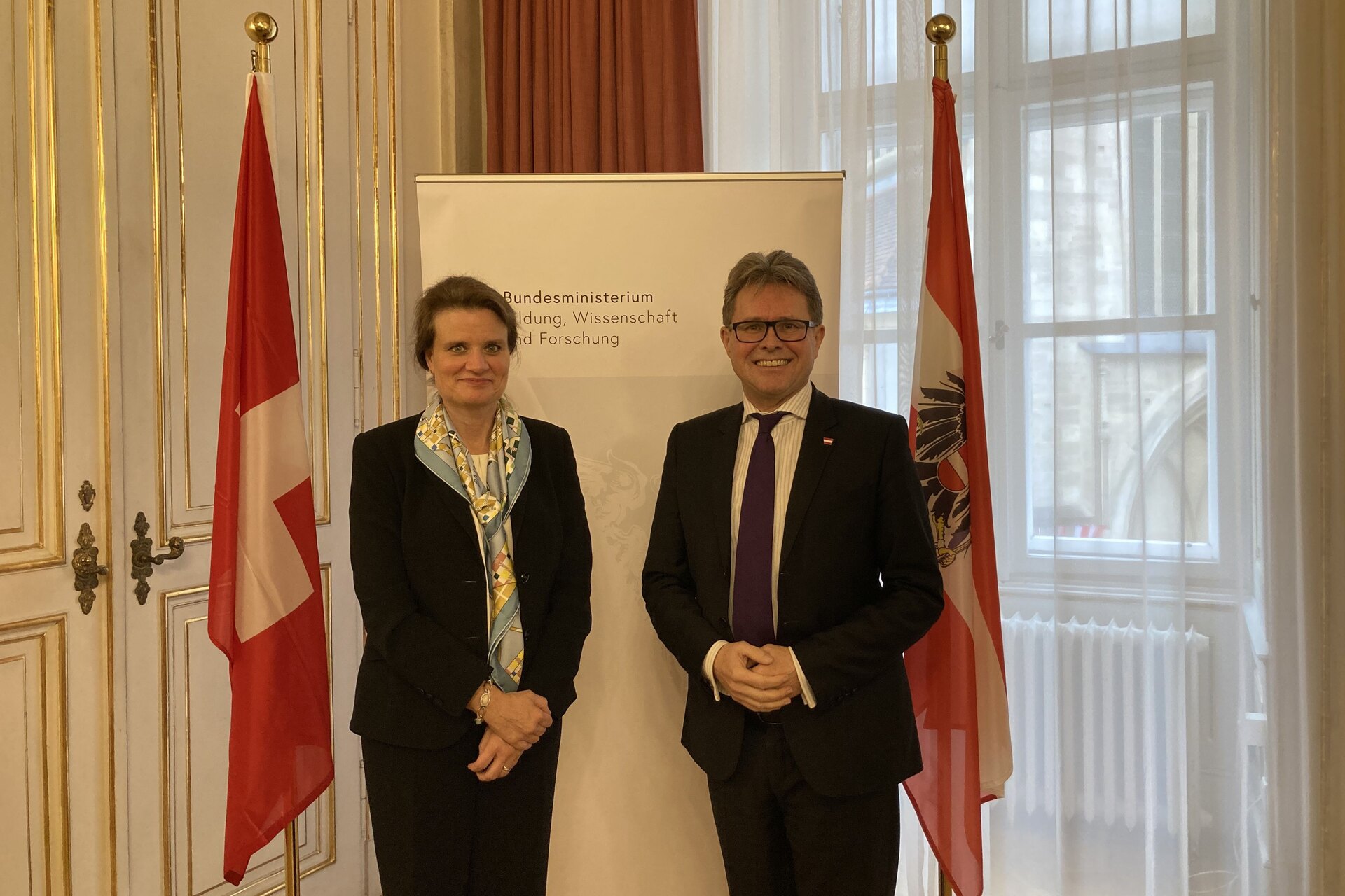 Østrig-Schweiz-mødet den 16. november 2022 mellem Martina Hirayama og Martin Polaschek