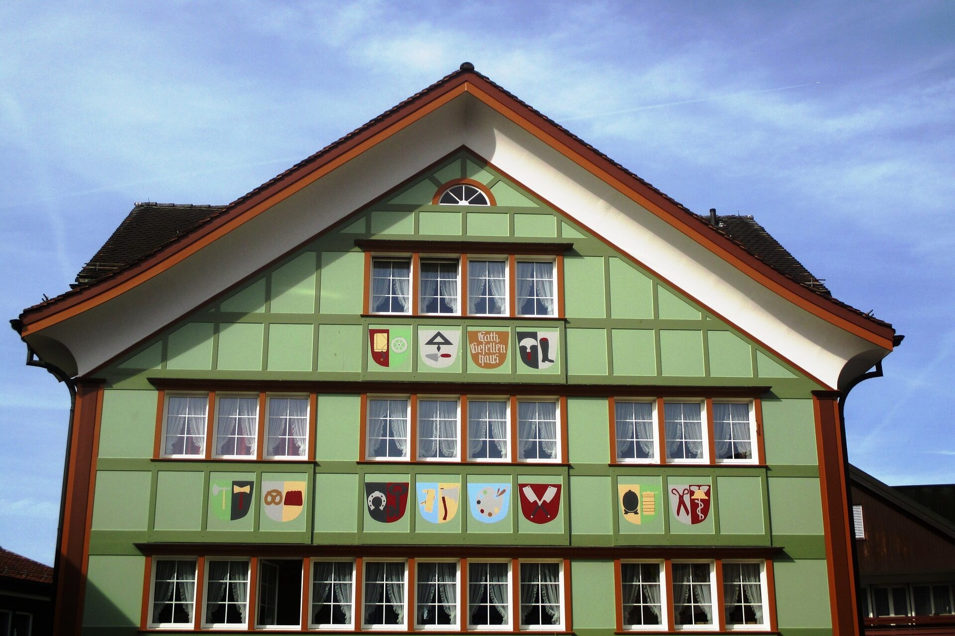 Typický dom vo švajčiarskom kantóne Appenzell Innerrhoden