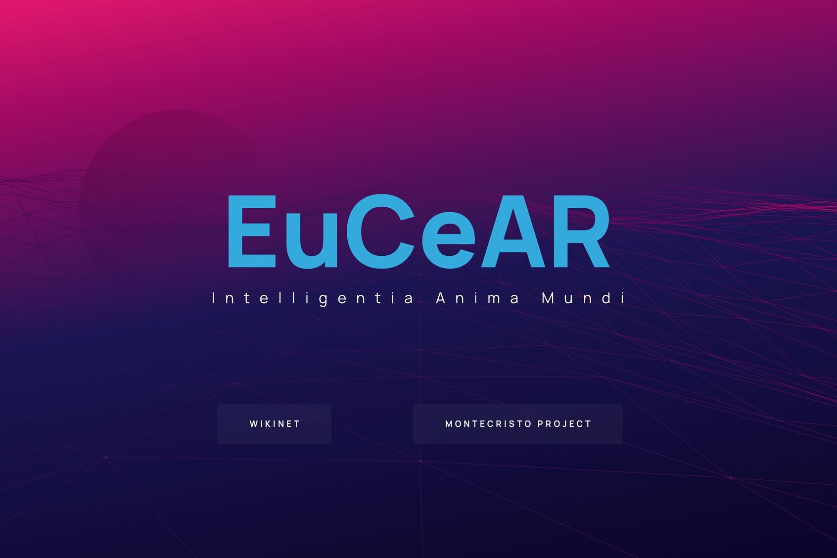 Literatura innovadora: la página de inicio del "Centro Europeo de Investigación Avanzada", abreviado "EuCEAR", creado por Edoardo Volpi Kellermann