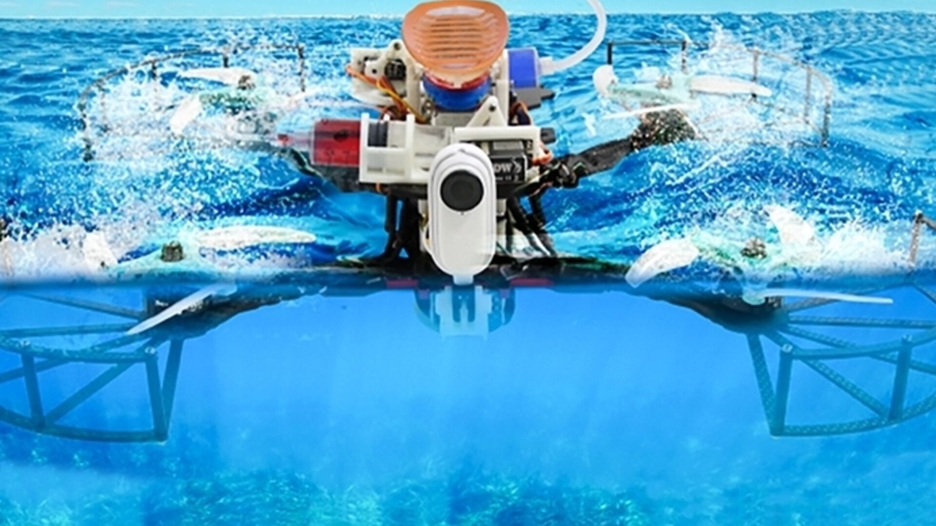 Drone aria-acqua: un nuovo robot aero-acquatico ha ridotto a un secondo il transitorio di movimento fra gas e liquido