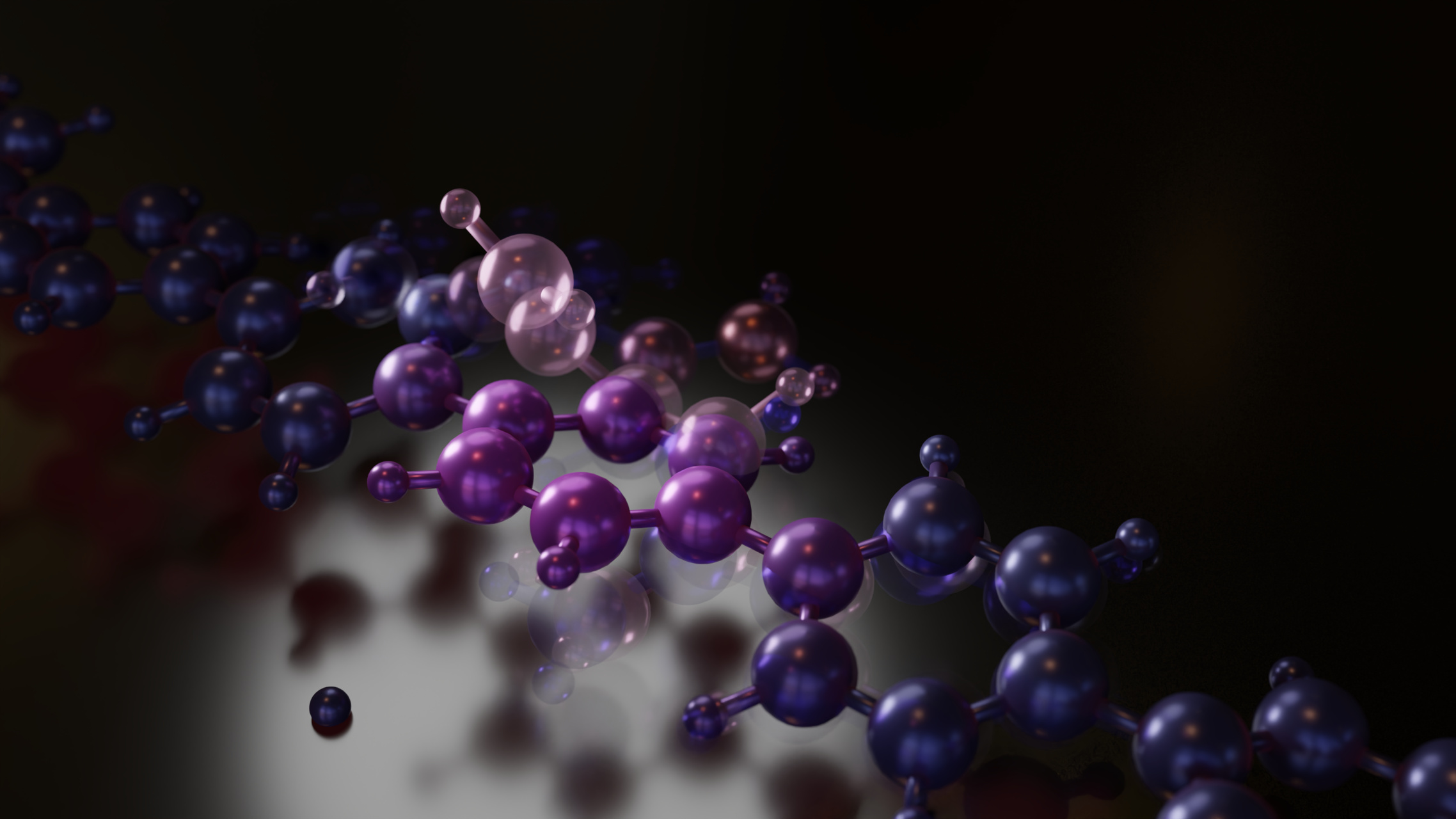 Nuova chimica: un rendering artistico della 3+3-ciclodiffusione scoperta nel laboratorio "Nanotech@Surfaces" dell'EMPA in Svizzera
