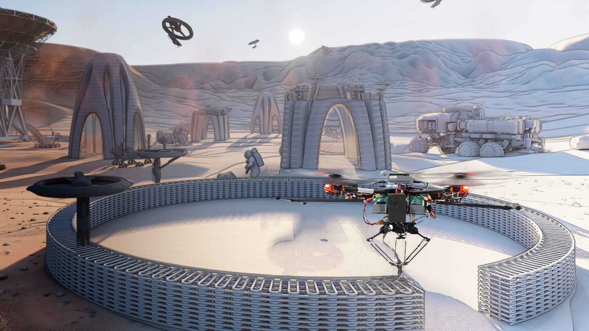 Droni collaborativi: uno sguardo al futuro: gli sciami di droni potrebbero essere utilizzati anche nello spazio, ad esempio in una futura missione sul pianeta Marte