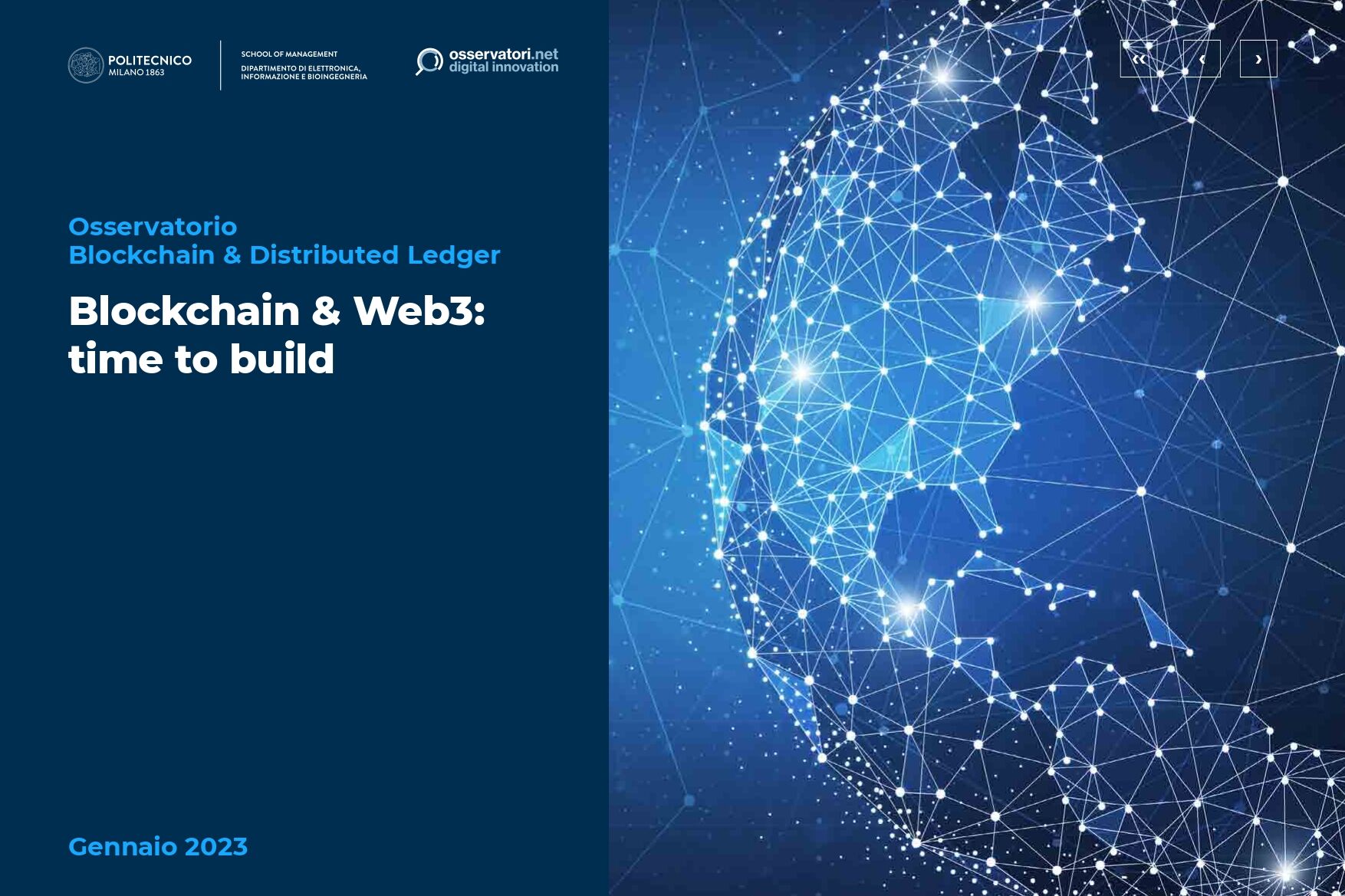 Blockchain: la copertina del booklet del convegno “Blockchain & Web3: Time to build” organizzato del Politecnico di Milano