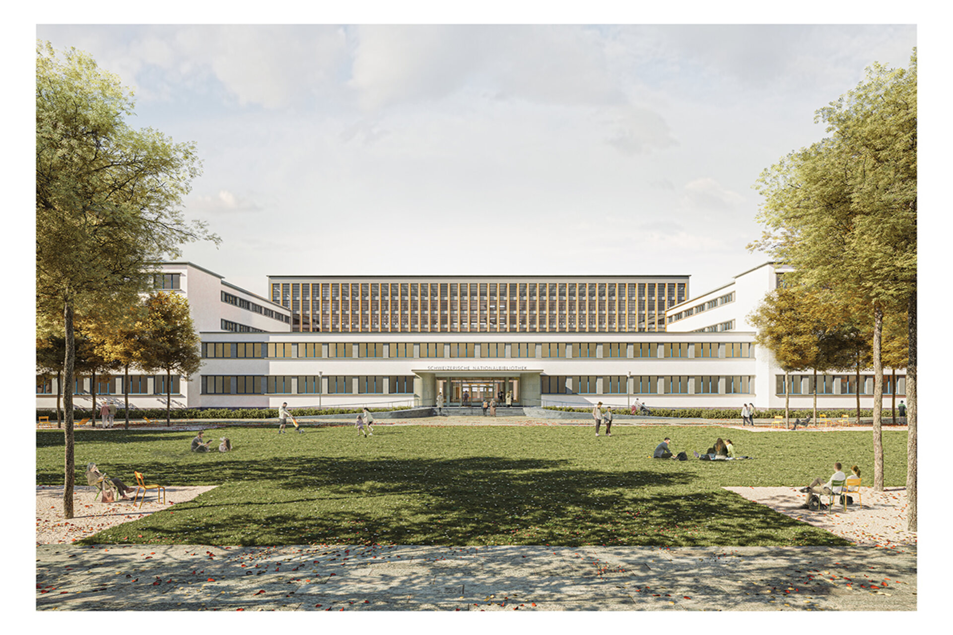 کتابخانه ملی سوئیس: تیمی از برنامه ریزان عمومی، به رهبری شرکت معماری Christ & Gantenbein در بازل، برنده رقابت برای بازسازی و توسعه مجدد NL شده اند.