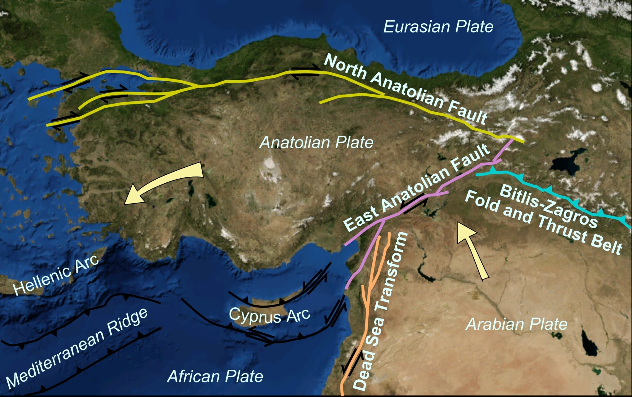 Kryptomeny: Kontaktný bod medzi africkými, eurázijskými a arabskými tektonickými platňami
