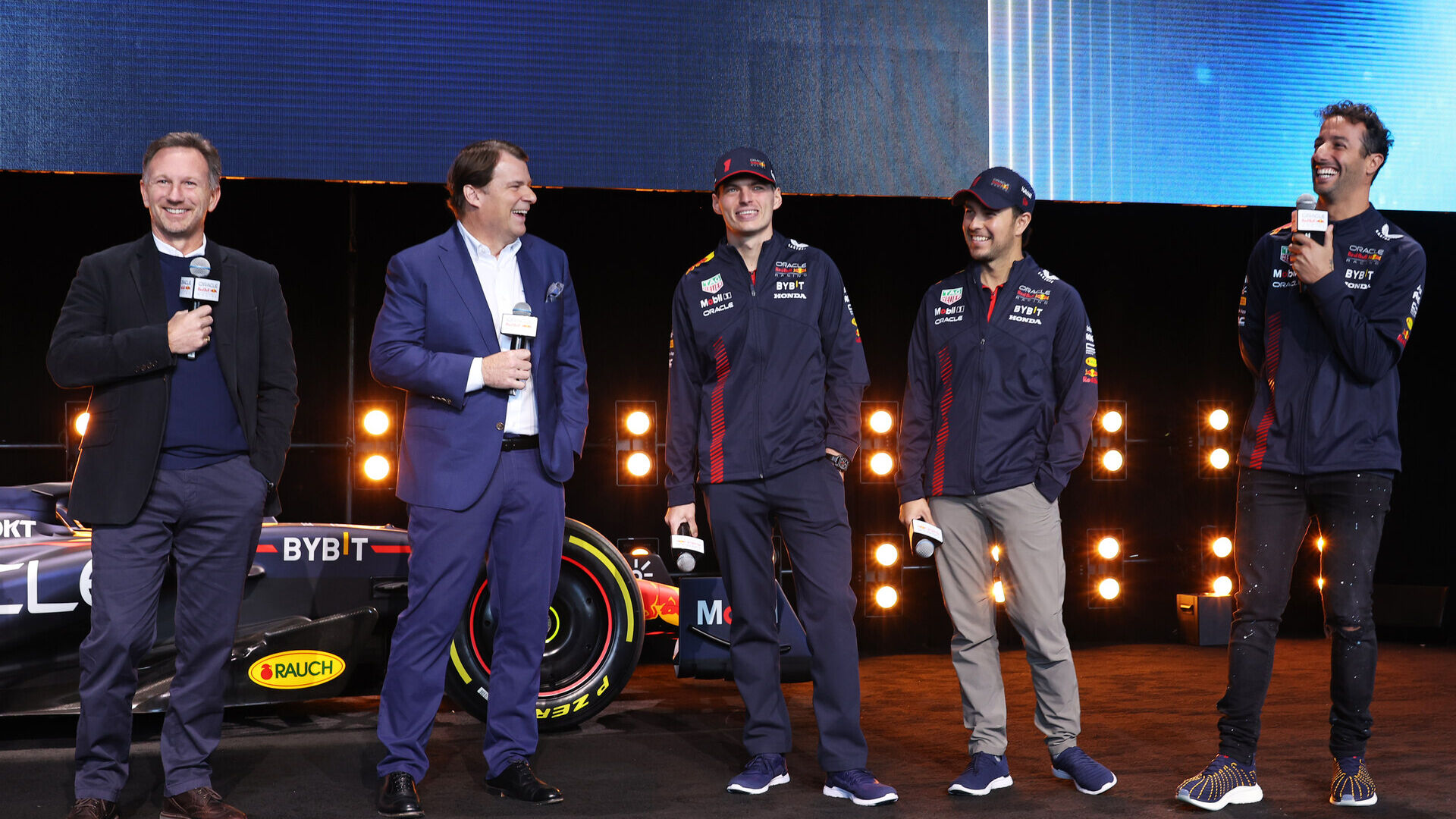 Red Bull: la Oracle Red Bull Racing di Formula 1 ha lanciato il nuovo programma 2023 del team a New York City alla presenza del CEO della Ford Jim Farley