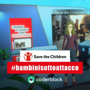 Coderblock: la locandina della campagna di Save the Children a cui ha aderito Coderblock