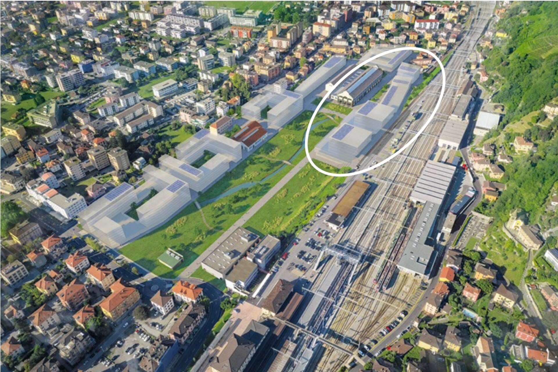 Life sciences: the evolution of the Nuove Officine district of Bellinzona, which will be ready in 2027 with an investment of 120 million Swiss francs on an area of ​​25.000 square meters (total area 120.000) and will host the new center of excellence for life sciences