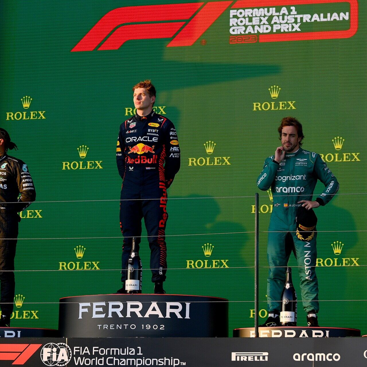 GP Australiane: Çmimi i Madh Australian 2023 pa 11 kampionate botërore të fituara në historinë e Formula 1 të grupuar në podiumin e fundit, me Max Verstappen i pari mbi Lewis Hamilton dhe Fernando Alonso