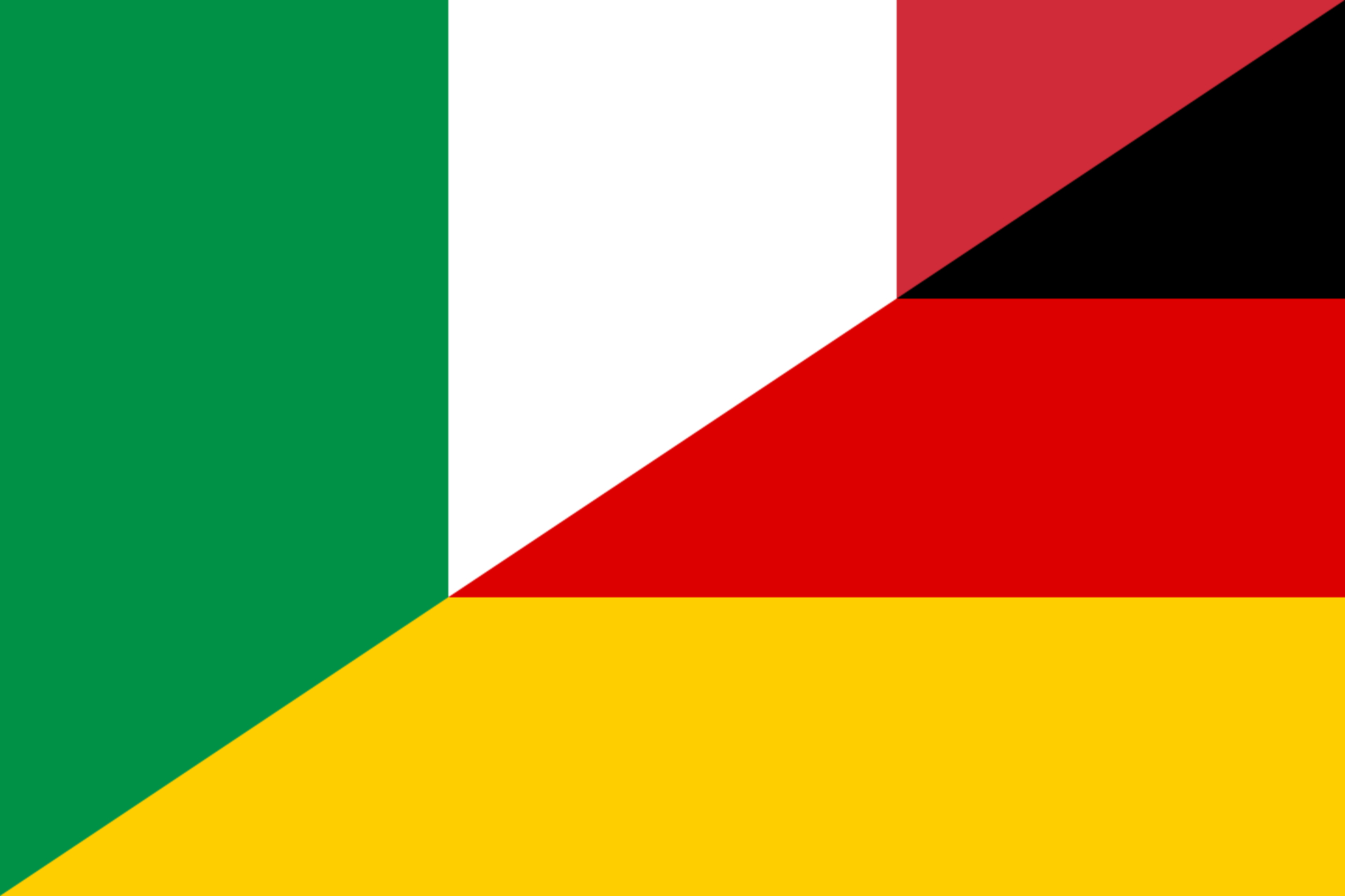 Modernità: crasi fra le bandiere della Repubblica Federale Tedesca e della Repubblica Italiana