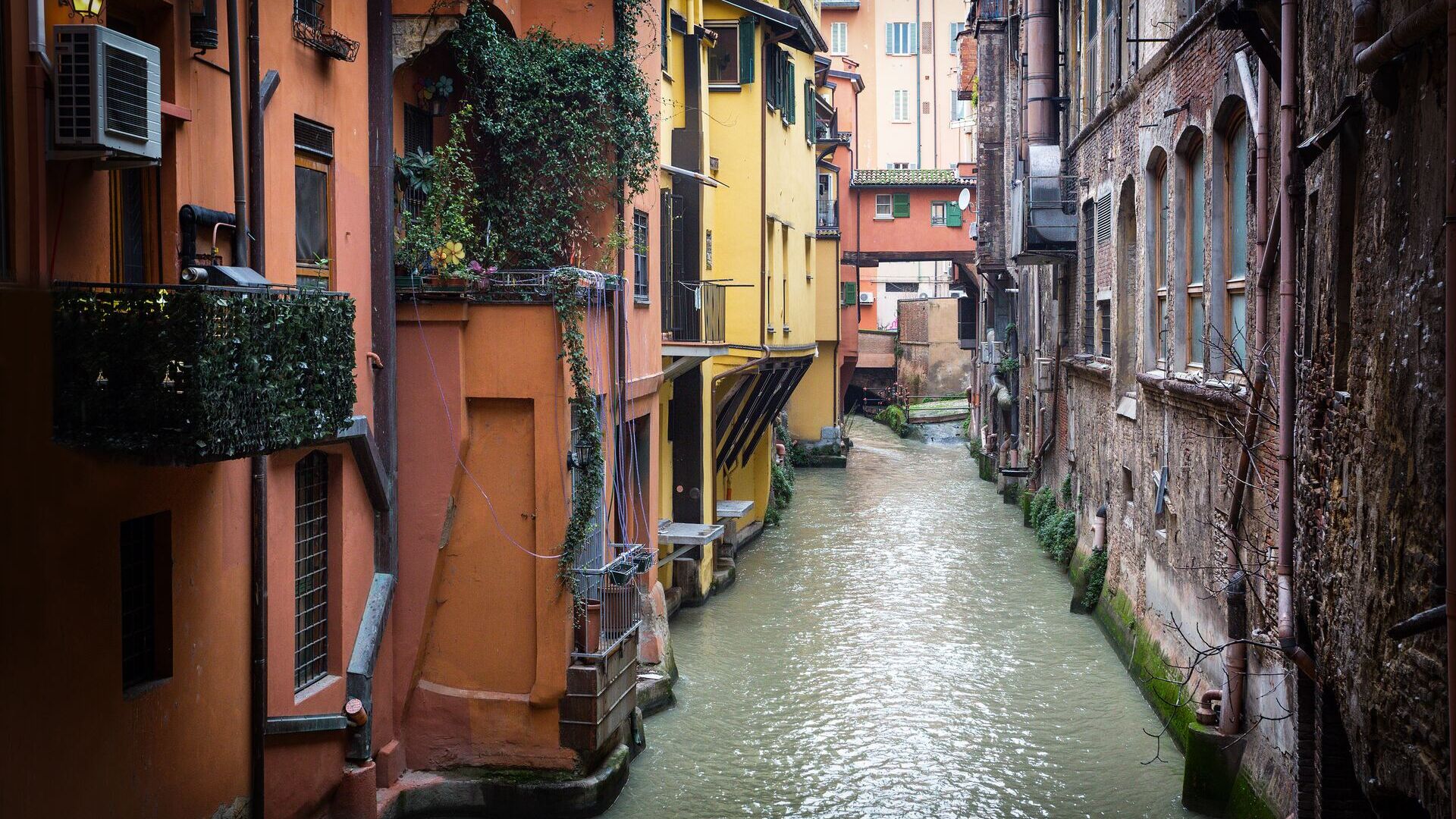 Pioggia: la finestrella di via Piella, affacciata sul Canale delle Moline, è uno dei “luoghi acquatici” più caratteristici del centro di Bologna