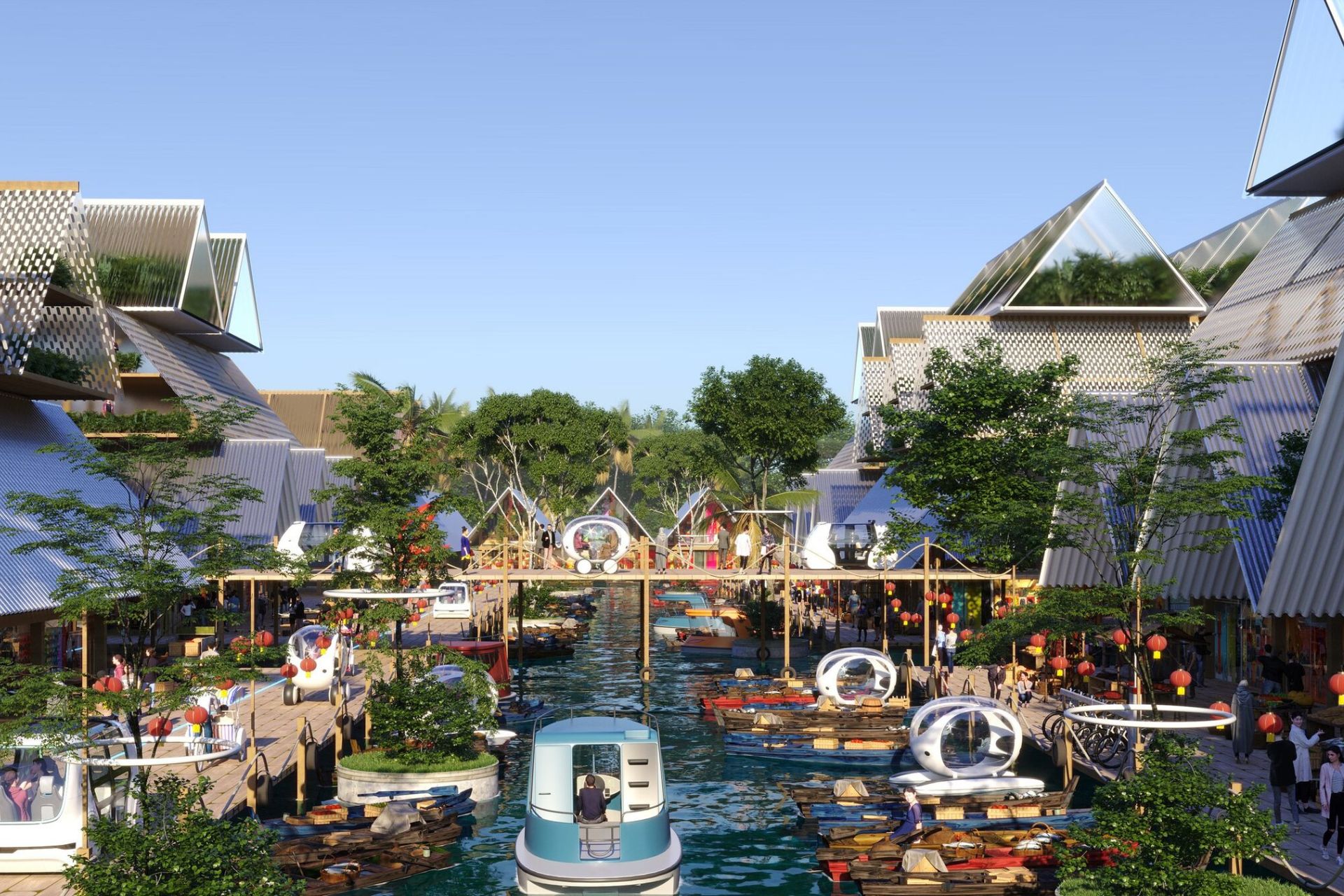 BiodiverCity: Malezya'nın geleceği Penang şehrinde BiodiverCity için "yeşil" bambu ve beton evler