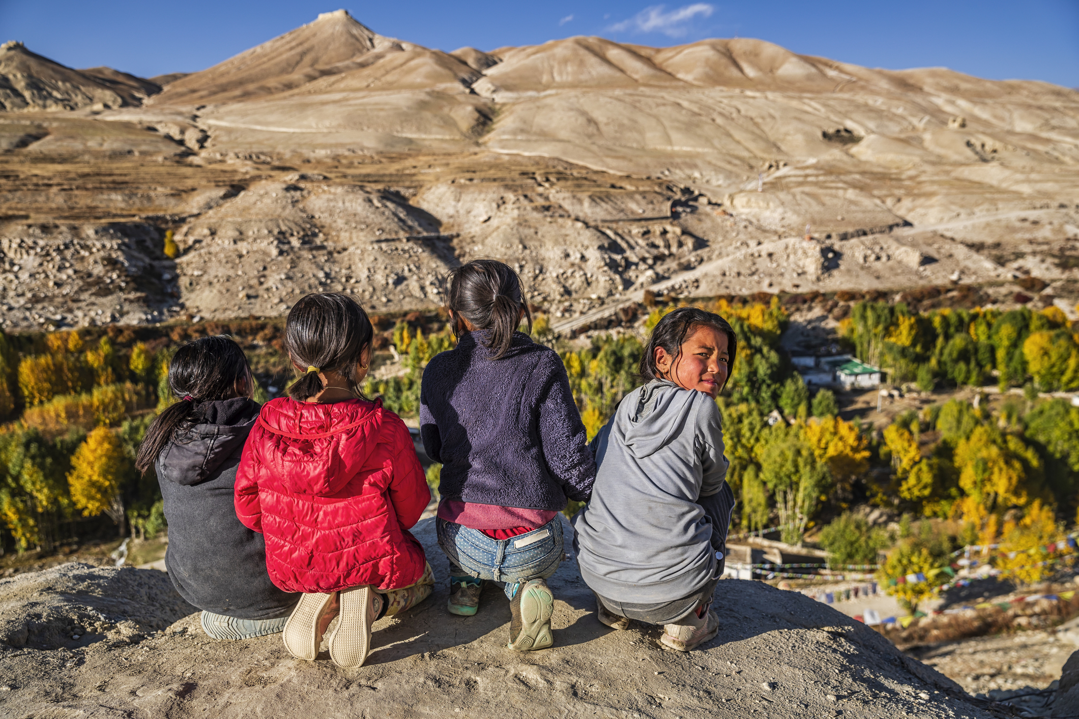 Tibet: bambine tibetane nell'Alto Mustang