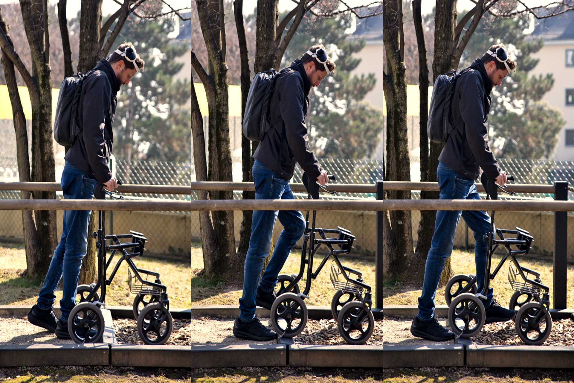 הליכה בזכות מחשבה: גרט-יאן אוסקם, שהיה משותק בגפיים התחתונות בעקבות תאונת אופניים ושהחל ללכת שוב הודות לגשר דיגיטלי בין המוח לחוט השדרה, באוניברסיטת לוזאן