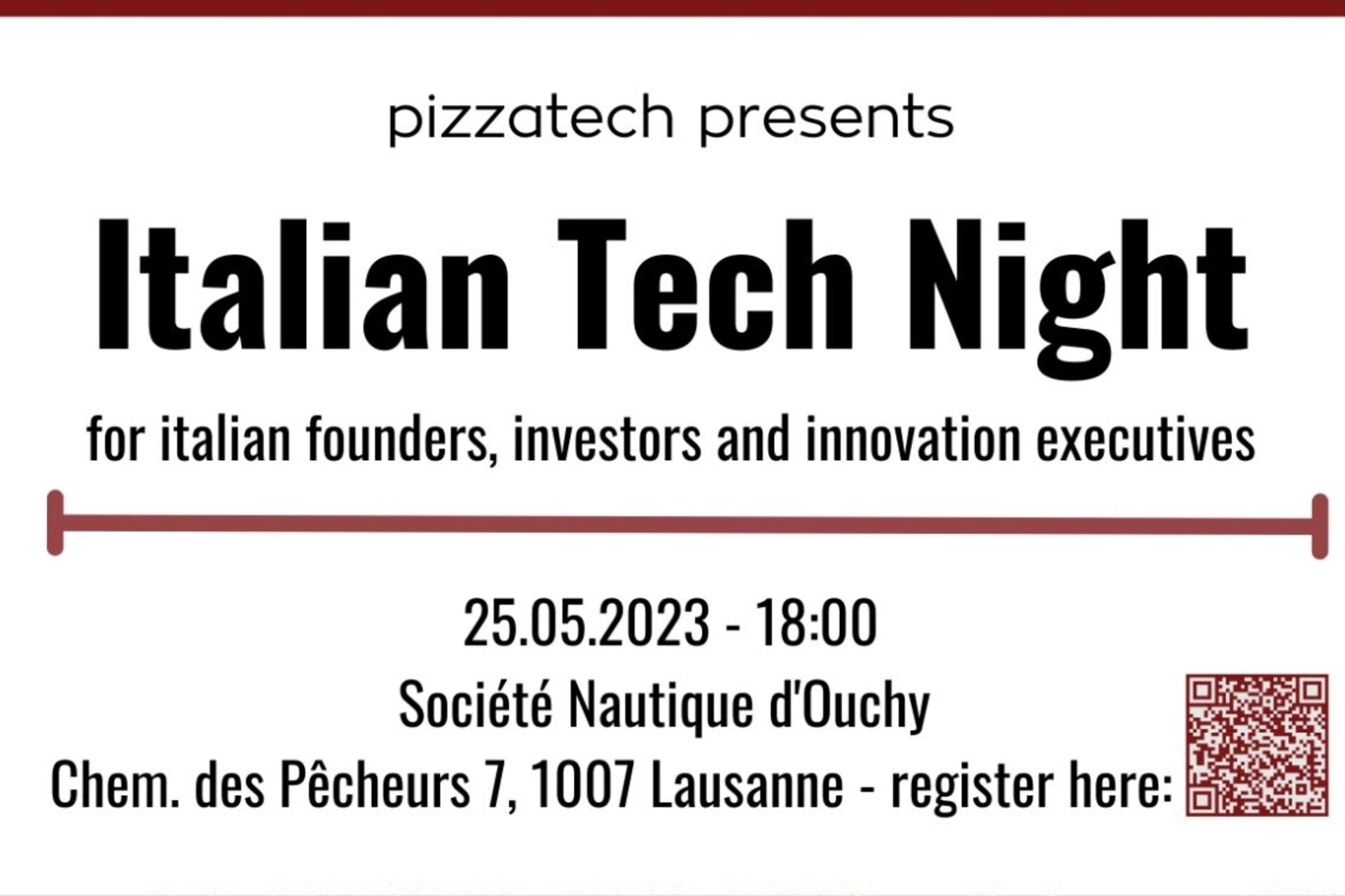 Italian Tech Night: la parte superiore della locandina della seconda edizione della “Italian Tech Night”
