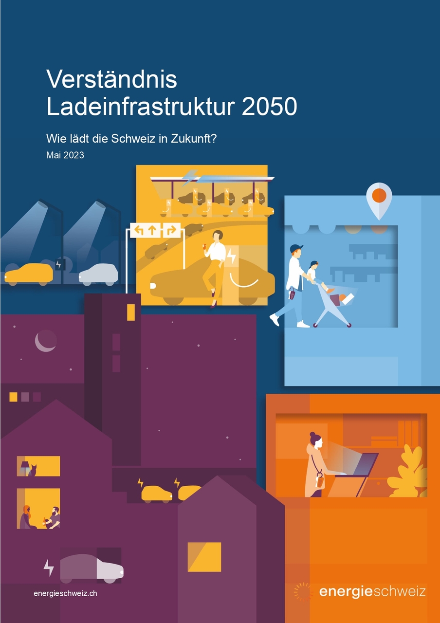 Ricarica: la copertina del rapporto “Verständnis Ladeinfrastruktur 2050 Wie lädt die Schweiz in Zukunft?” (in lingua tedesca)