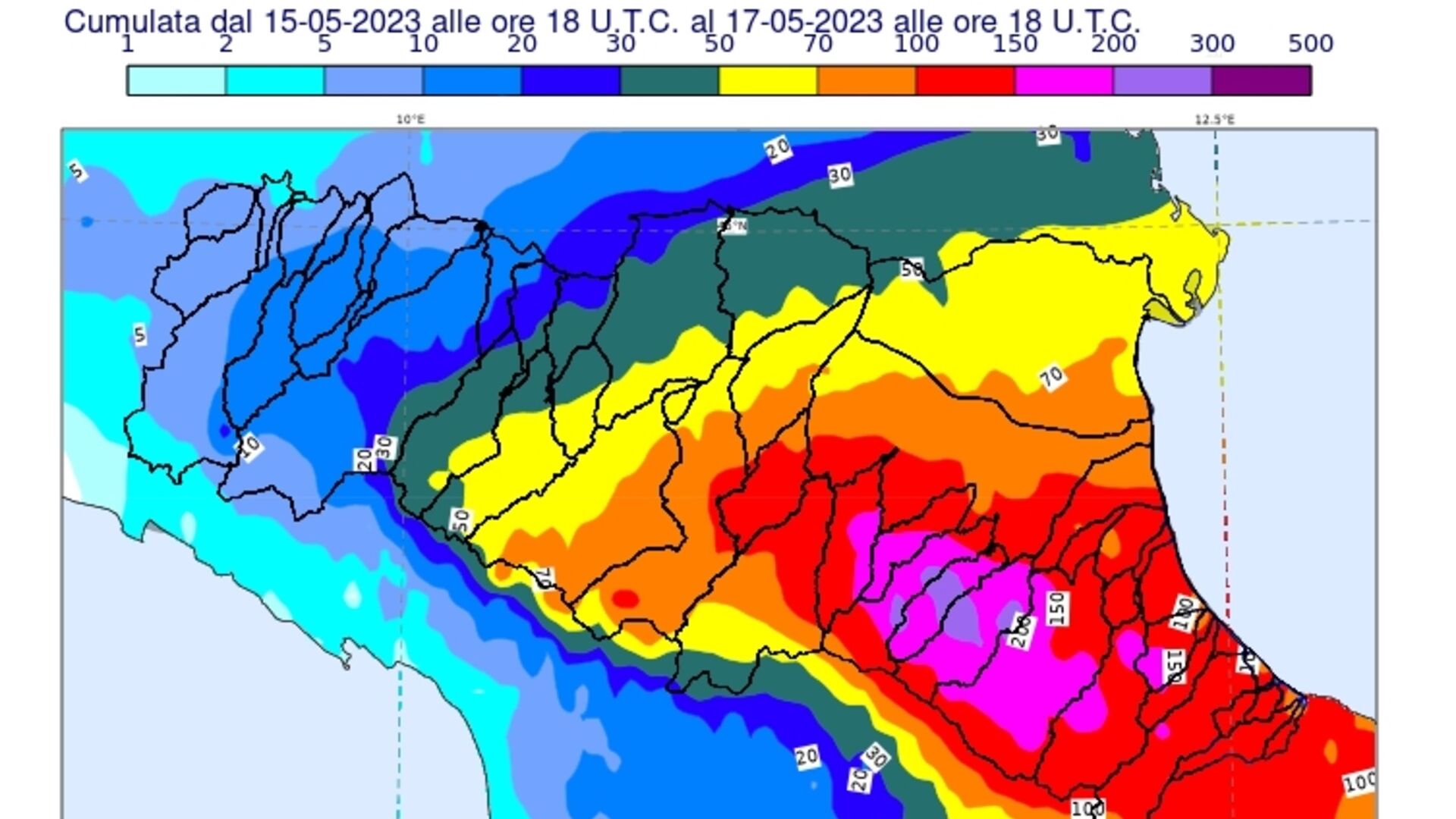 Alluvione: la pioggia caduta sulla Romagna dal 15 al 17 maggio 2023