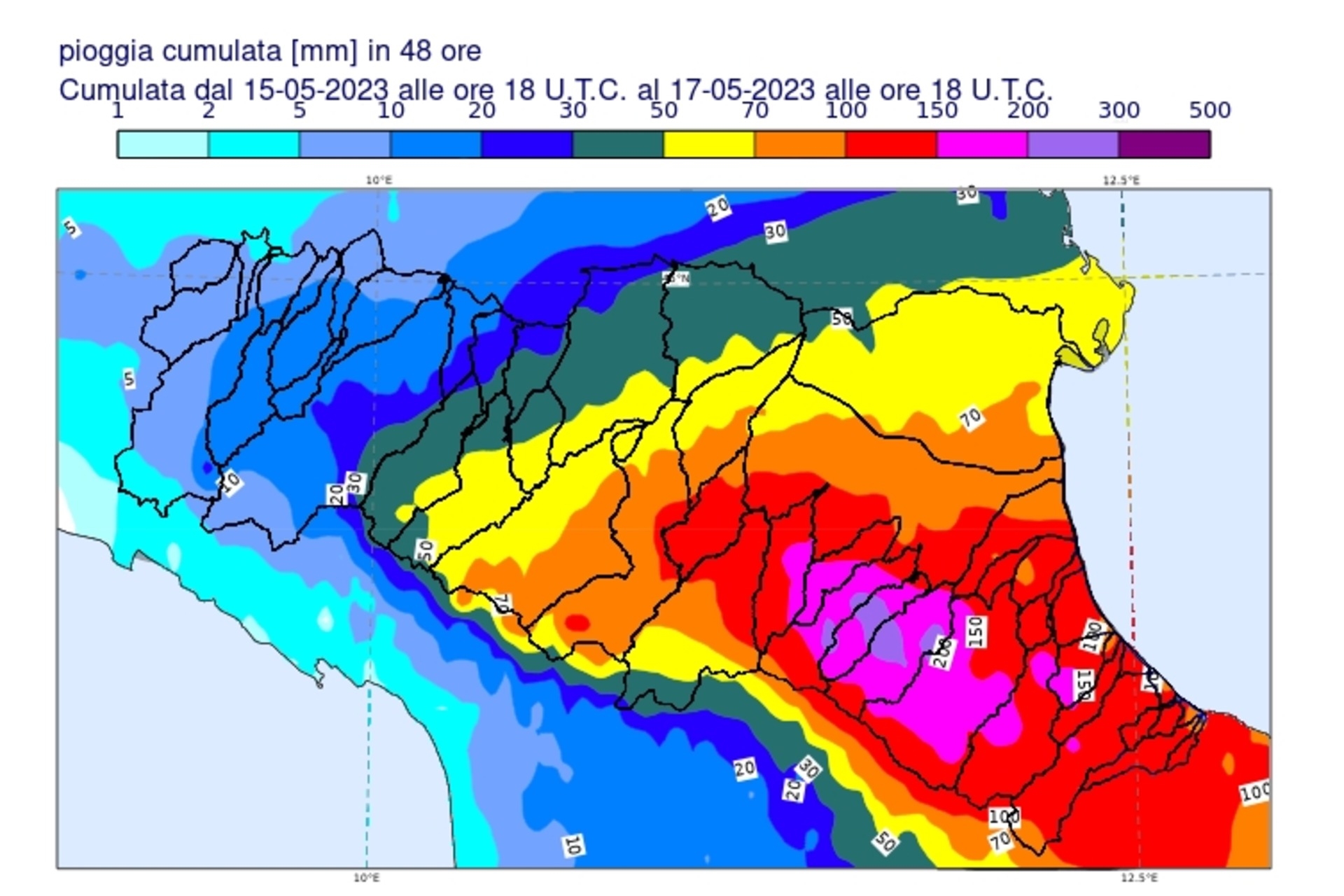 Alluvione: la pioggia caduta sulla Romagna dal 15 al 17 maggio 2023