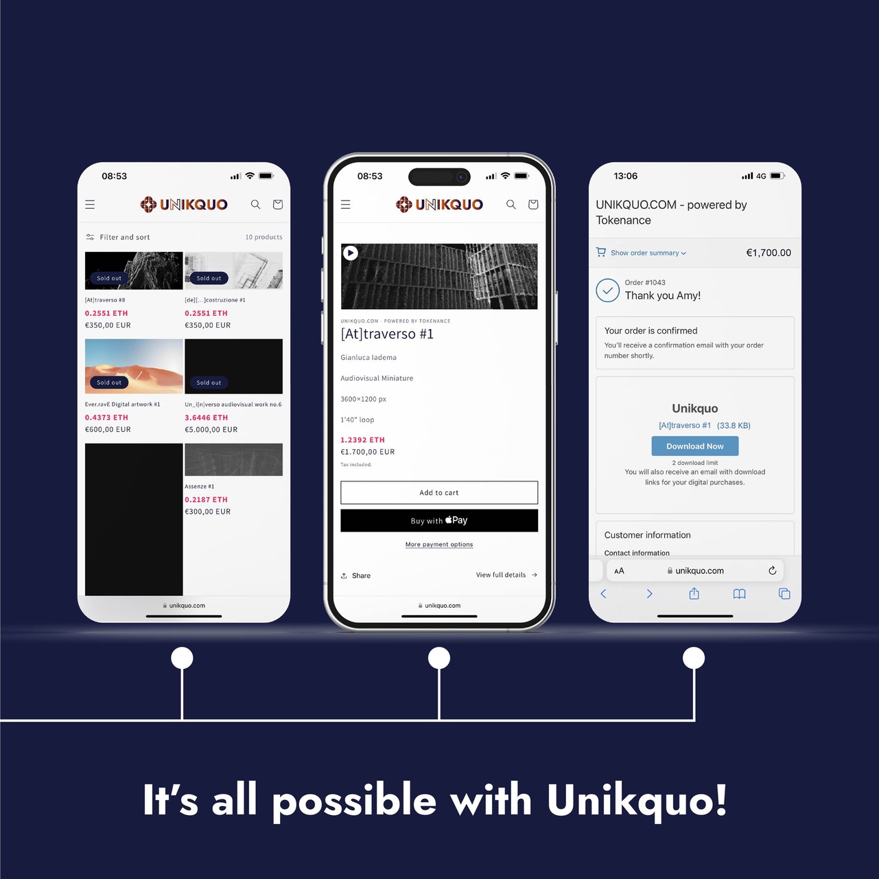 Tokenance: Unikquo è una piattaforma in cui è possibile comprare articoli phygital