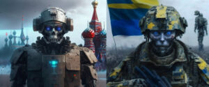 Perang Rusia-Ukraina: Kesan artis tentang konfrontasi antara sistem AI