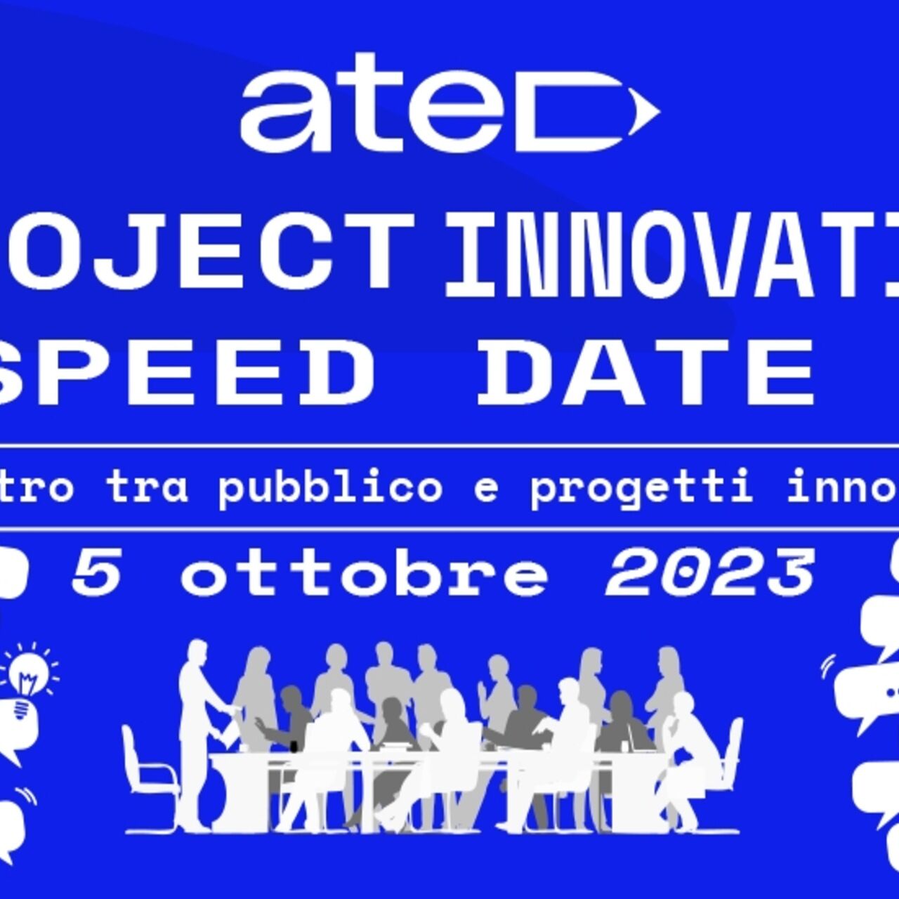 ATED Project Innovation Speed ​​​​Date: plakat og nøglevisuel