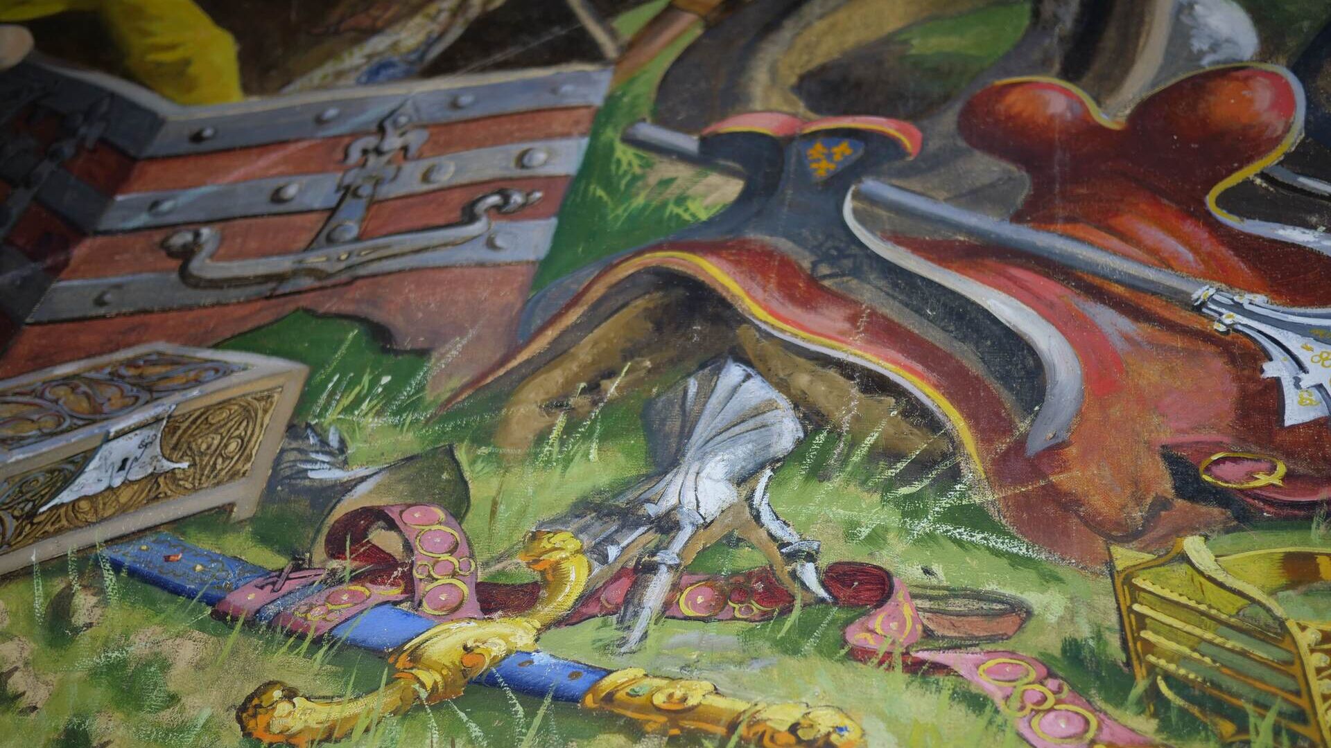 Battaglia di Morat: un particolare del dipinto restaurato dall’EPFL