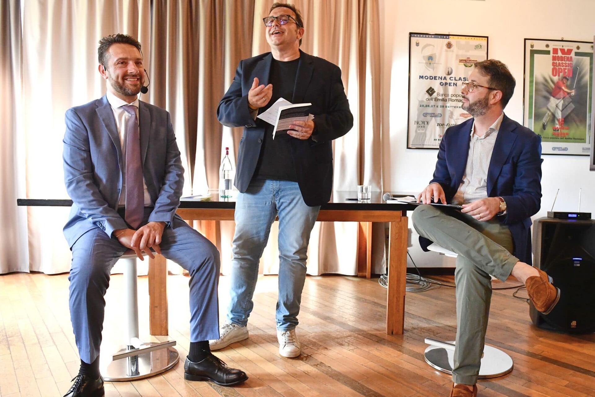 Paolo Lutti next to Marcello Marchesini and Gian Paolo Maini