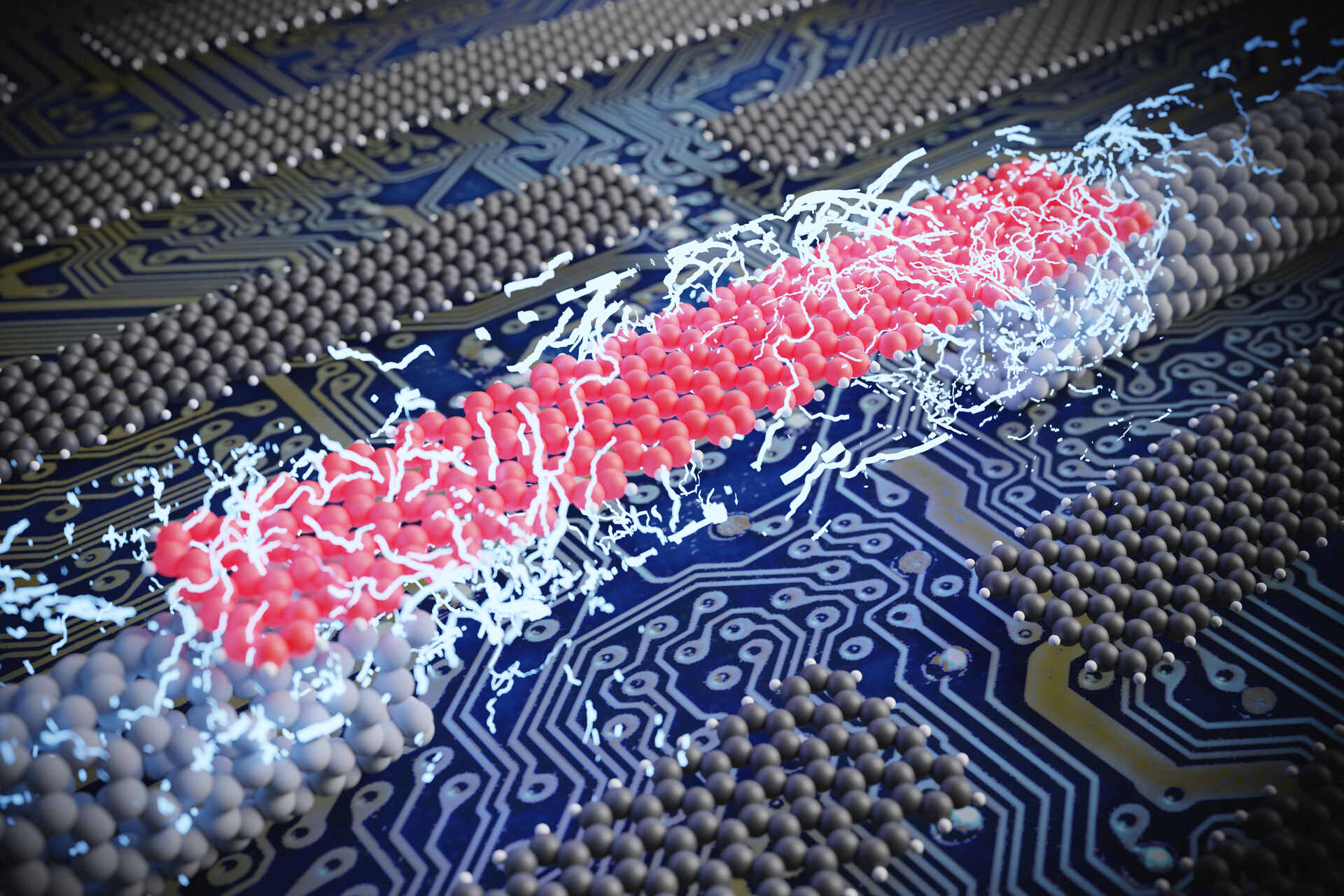 tecnologia quantistica: elettrodi di nano-tubi di carbonio a contatto con singole nano-strisce di precisione atomica