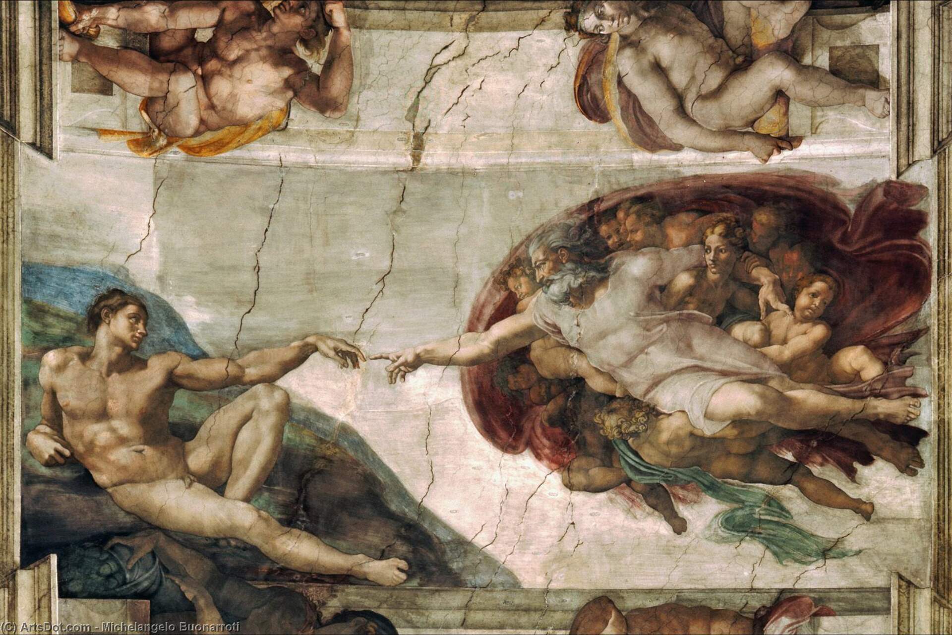Nuálaíocht agus Iriseoireacht: Cruthú Adam ag Michelangelo