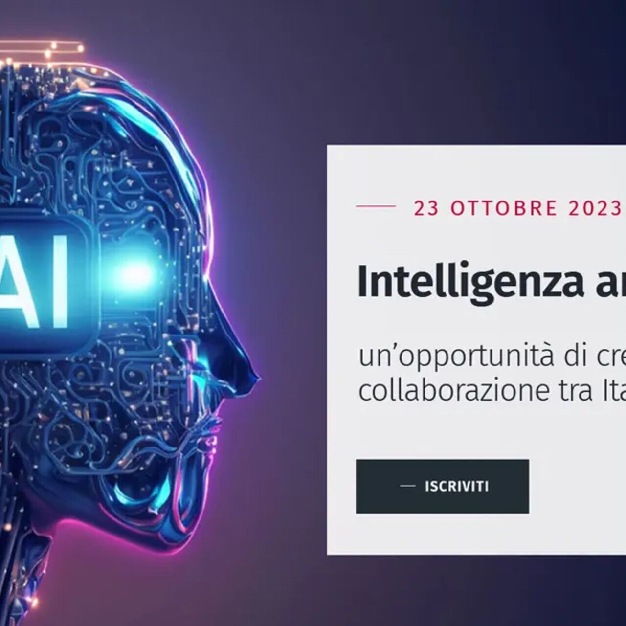 Svizzera e Italia: la key visual dell'evento su AI, Italia e Svizzera