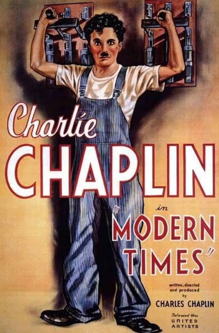 Occupazione e digitalizzazione: la locandina del film “Modern Times” di Charlie Chaplin del 1936