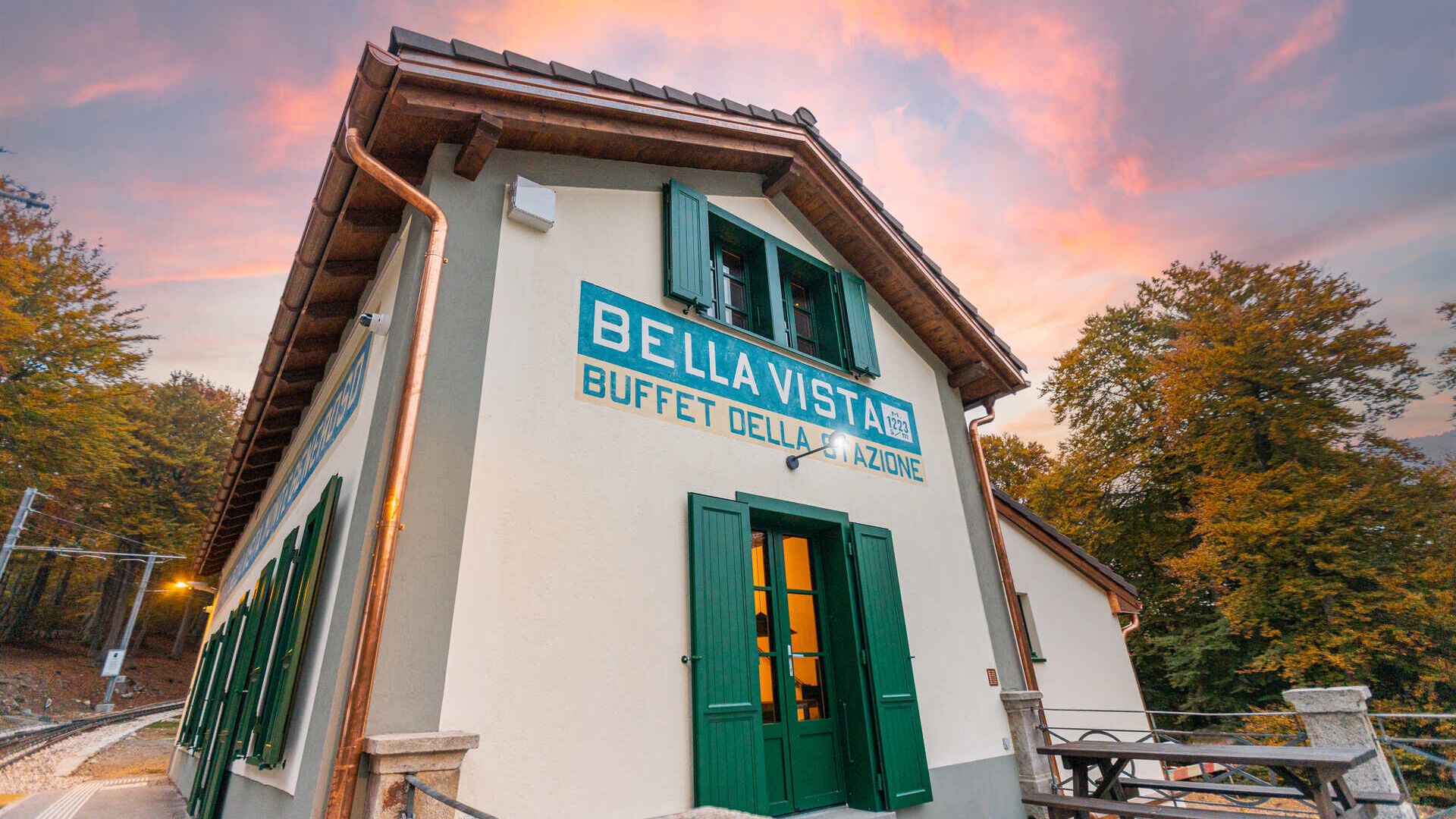 Monte Generoso: Bellavista Buffet på 1223 meter over havet