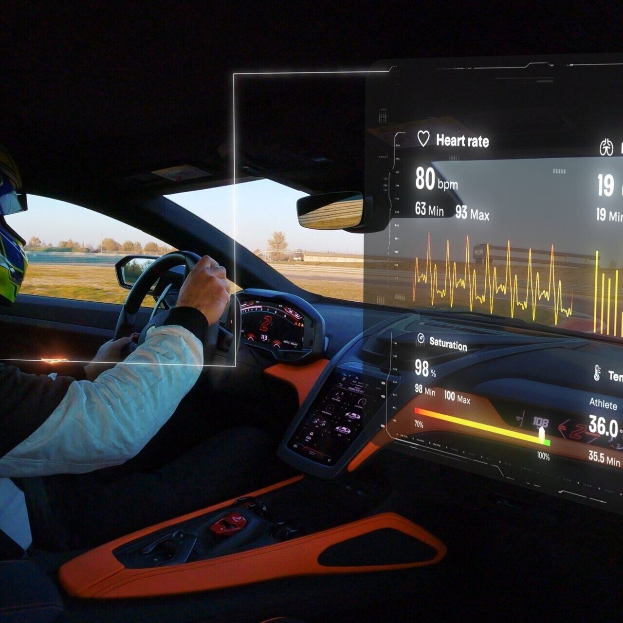 Telemetria X: Lamborghini desenvolveu um sistema que integra coaching remoto em tempo real, detecção de dados biométricos e copiloto digital
