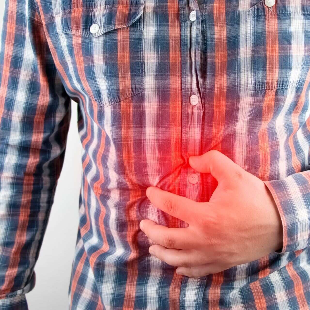 Žaludeční bublina: v kontaktu s bránicí a srdcem jde o nahromadění vzduchu přítomného v žaludku