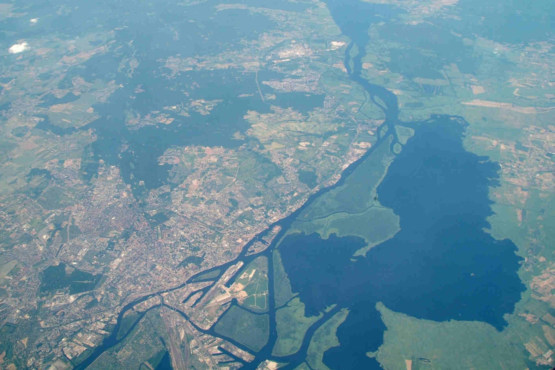 Дельта реки Одер возле Щецина