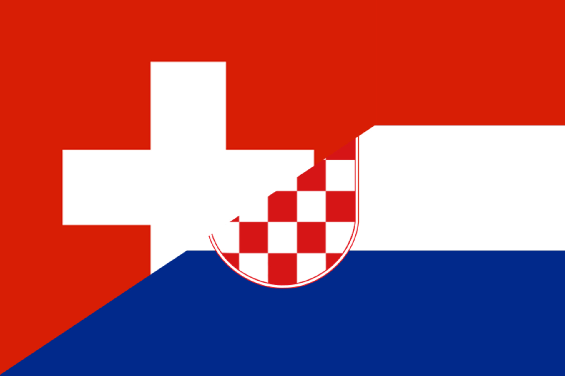 베른-자그레브: 스위스 연방 국기와 크로아티아 공화국 국기의 충돌