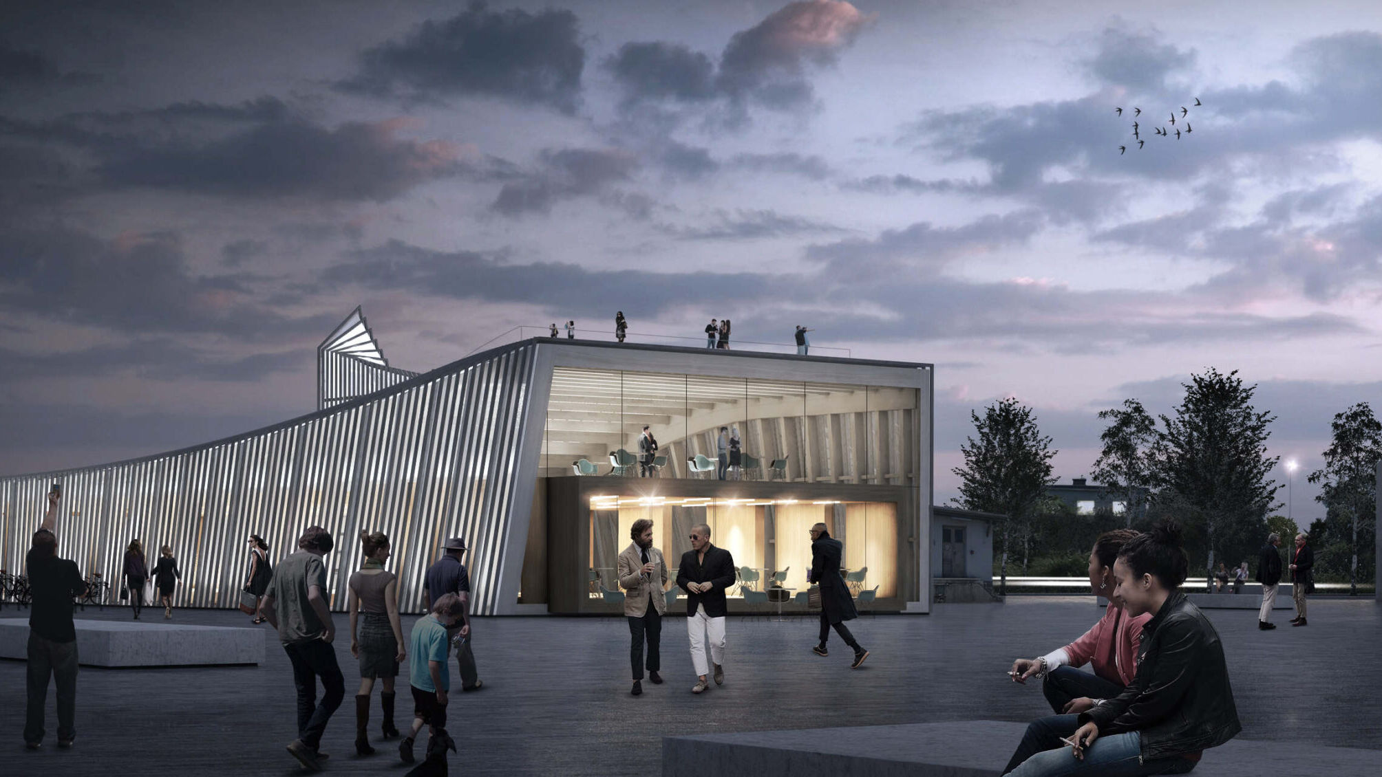 ສະ​ວິດ​ເຊີ​ແລນ Innovation Park Zurich: ດ້ານ​ນອກ​ຂອງ pavilion ໄດ້
