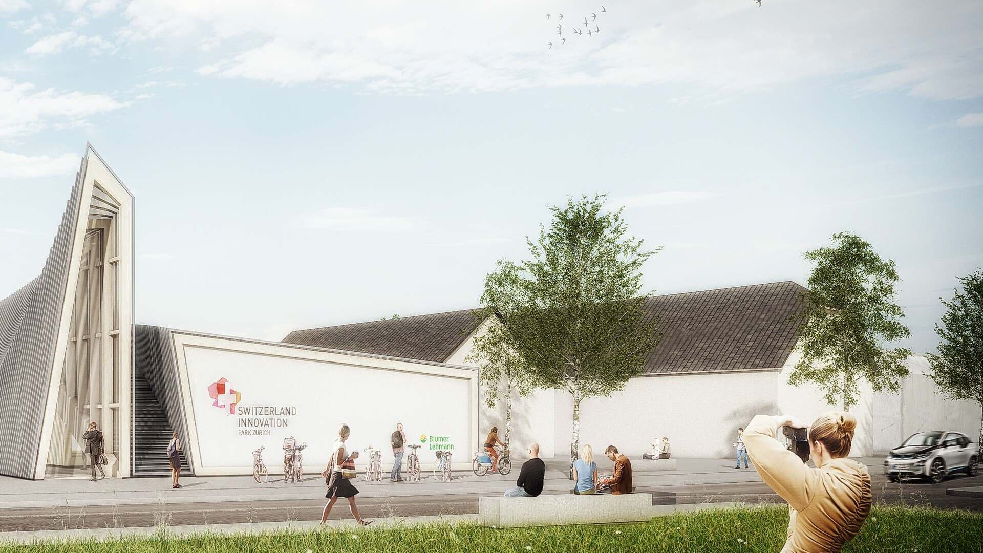 Швейцарийн Цюрих Инновацийн Парк: павильоны үүд