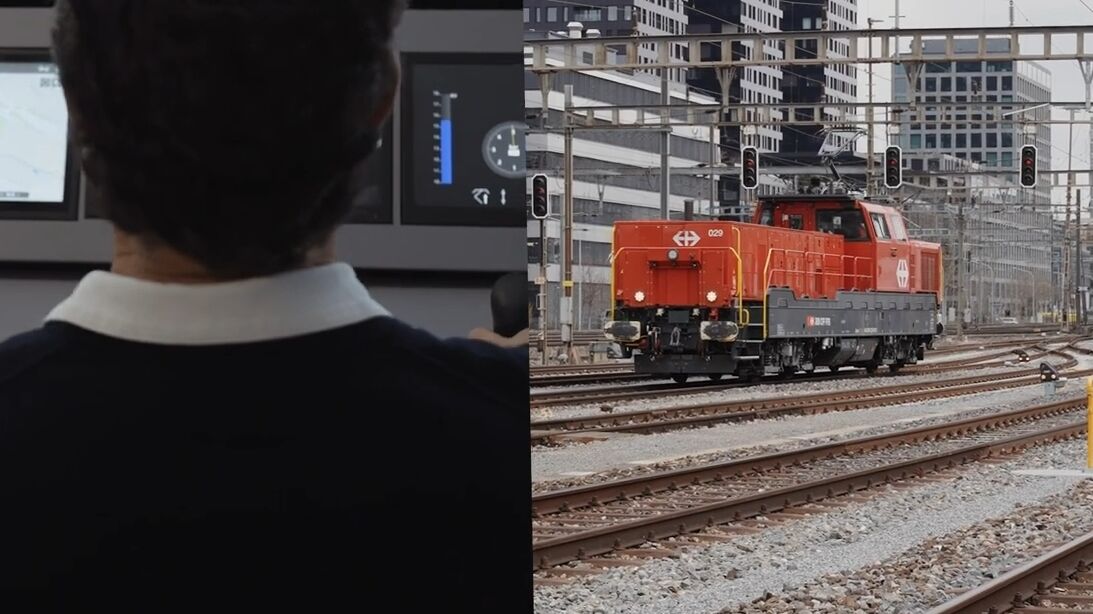 Locomotiva acionada remotamente: em Zurique Mülligen, na Suíça, os testes organizados do SBB CFF FFS com a coordenação do Beat Rappo e painel criado pela Alstom