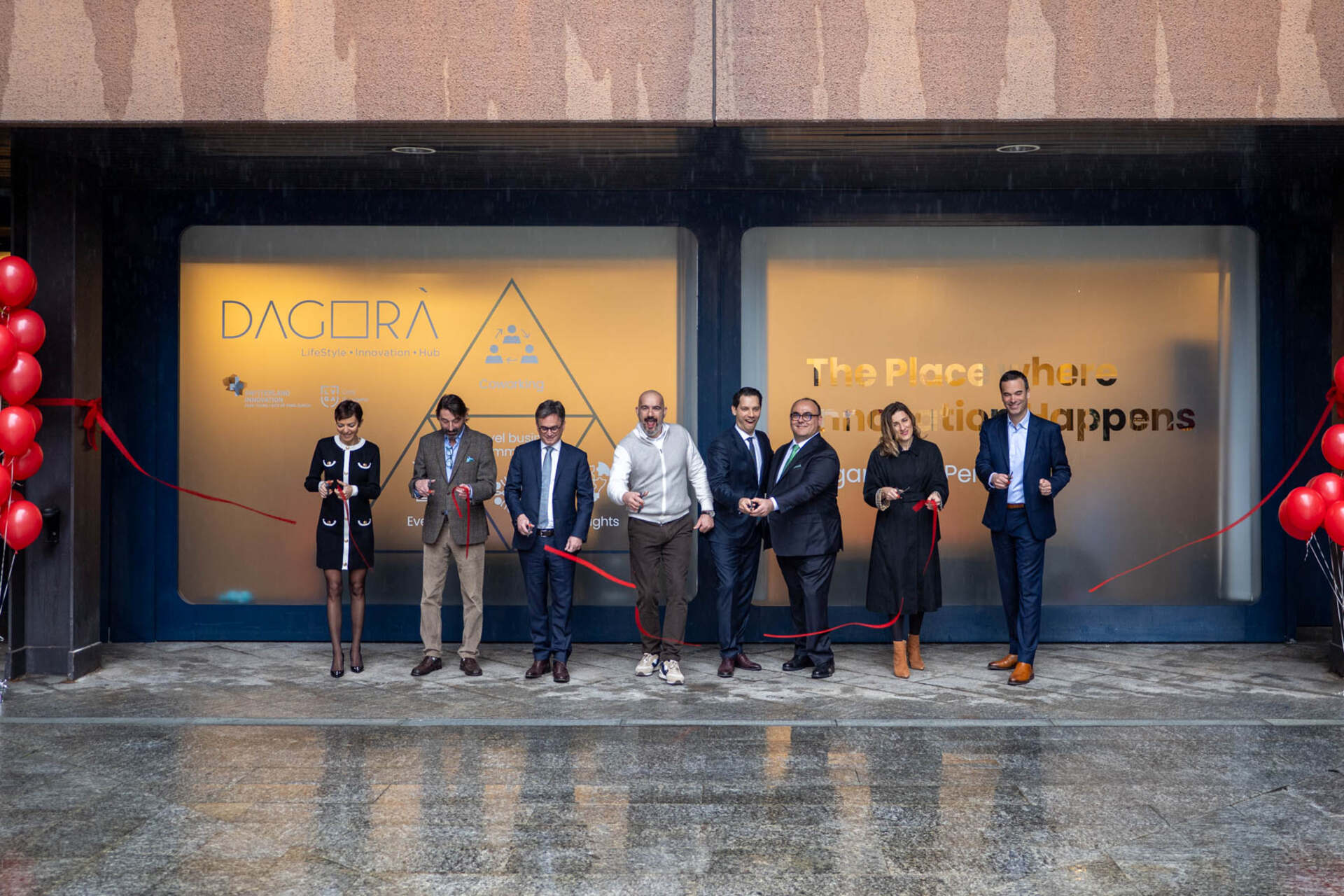 Dagorà Lifestyle Innovation Hub: Giovanna Melillo, Michele Foletti, Christian Vitta, Serse Bonvini, Carlo Terreni, Michele Raballo, Jelena Tašić Pizzolato en Marco Huwiler
