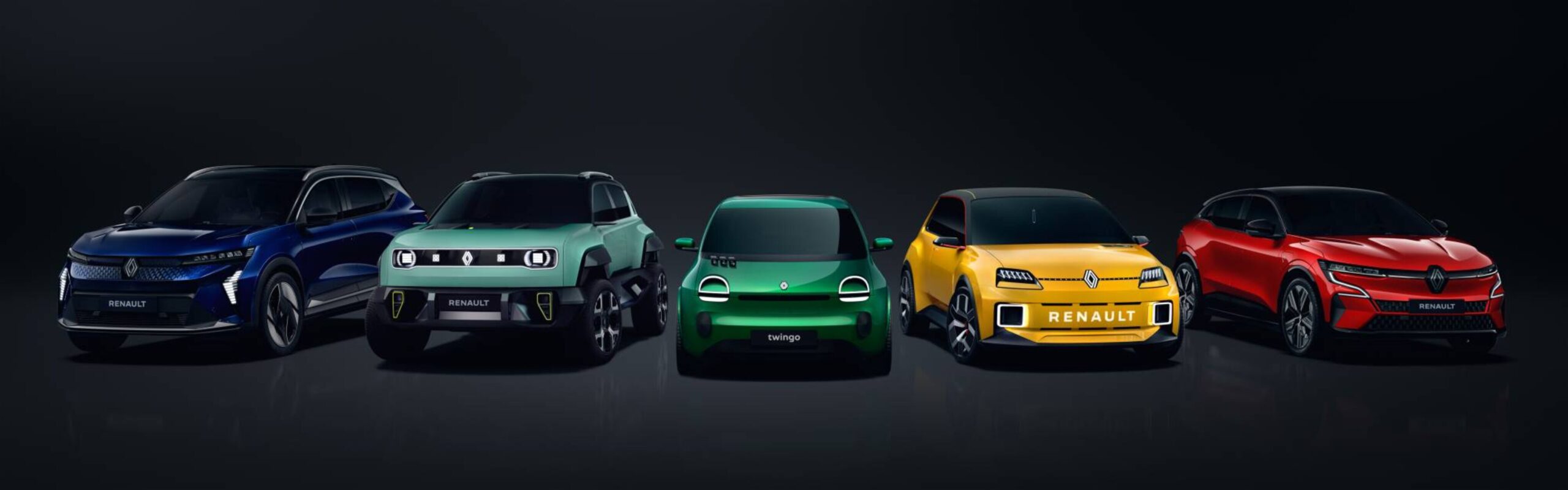Лаборатория инноваций: Mégane E-Tech, Scénic E-Tech, Renault 5, Renault 4 и Renault Twingo.