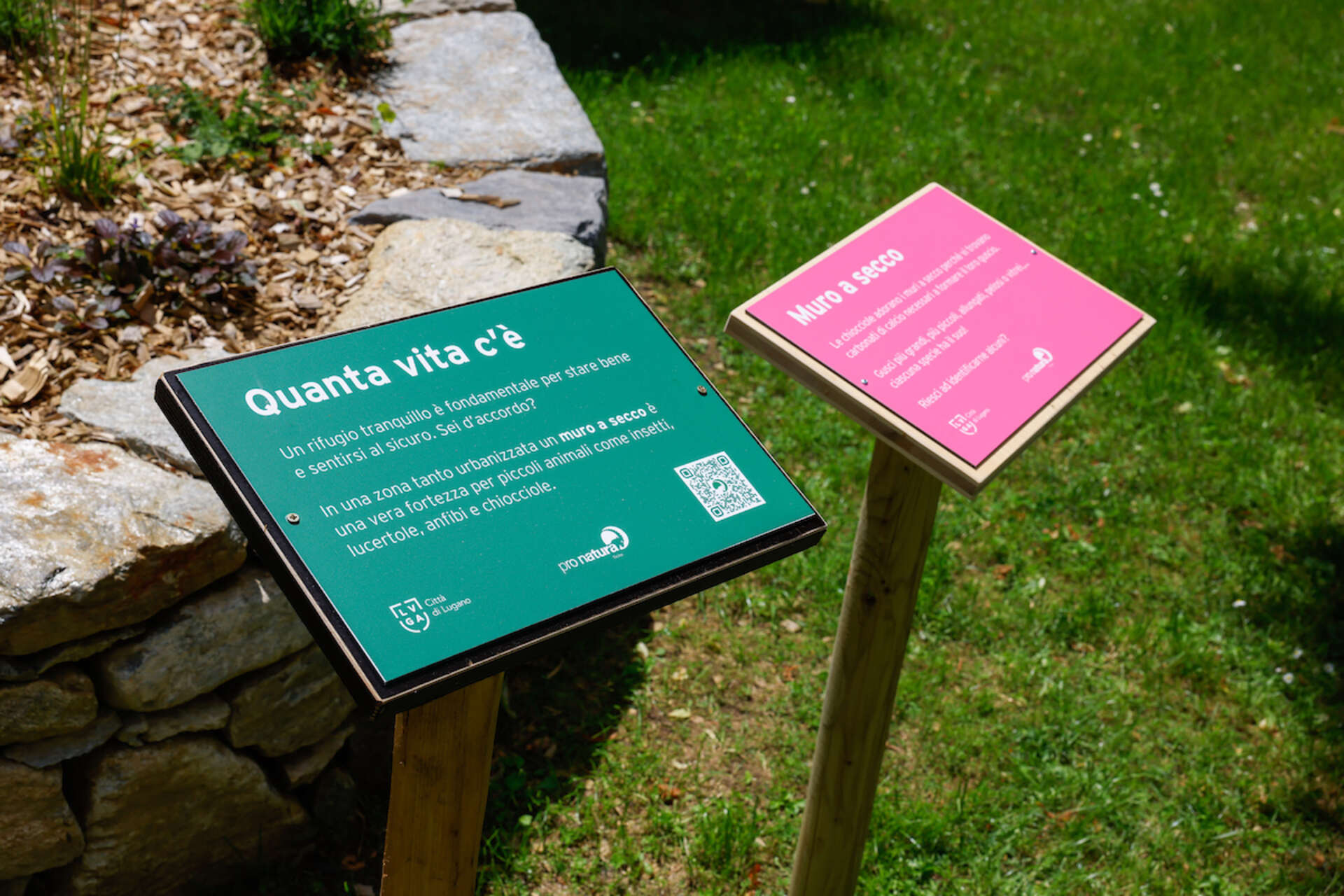 Oasi di biodiversità: le targhe esplicative del Parco Kiwi a Lugano